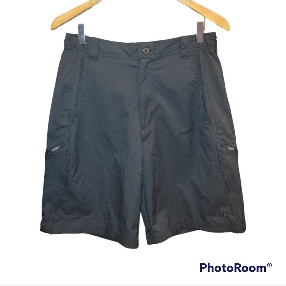 Mens Champion Black Outdoor Everyday Shorts with Zippers M